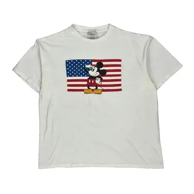 Mickey Mouse Disney Graphic T-Shirt - XL White Cotton