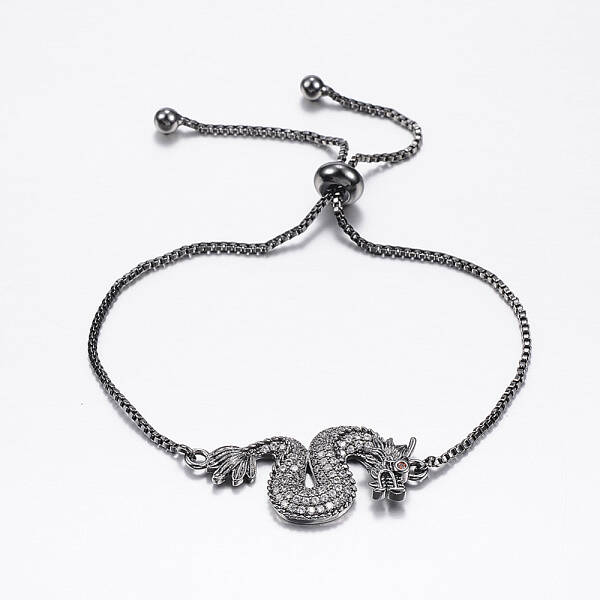Adjustable Brass Micro Pave Cubic Zirconia Bolo Bracelets