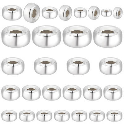 35Pcs 4 Style 925 Sterling Silver Spacer Beads