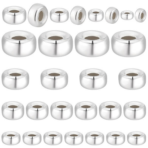 35Pcs 4 Style 925 Sterling Silver Spacer Beads