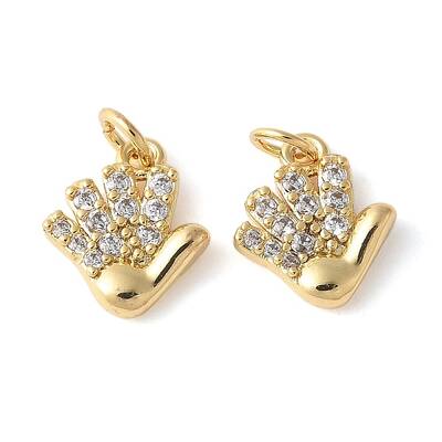 Brass Micro Pave Clear Cubic Zirconia Pendants