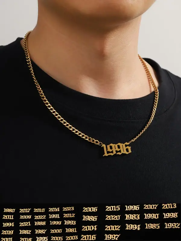 Men's Street Style Stainless Steel Number Decor Necklace, 1 Count Casual Trendy Pendant Necklace, Fashionable Jewelry for Dai...