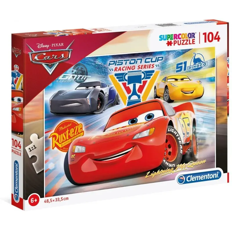 Clementoni SuperColor Cars 3 Piston Cup Legends Puzzle Per Ragazzi 6+ anni 104 pezzi