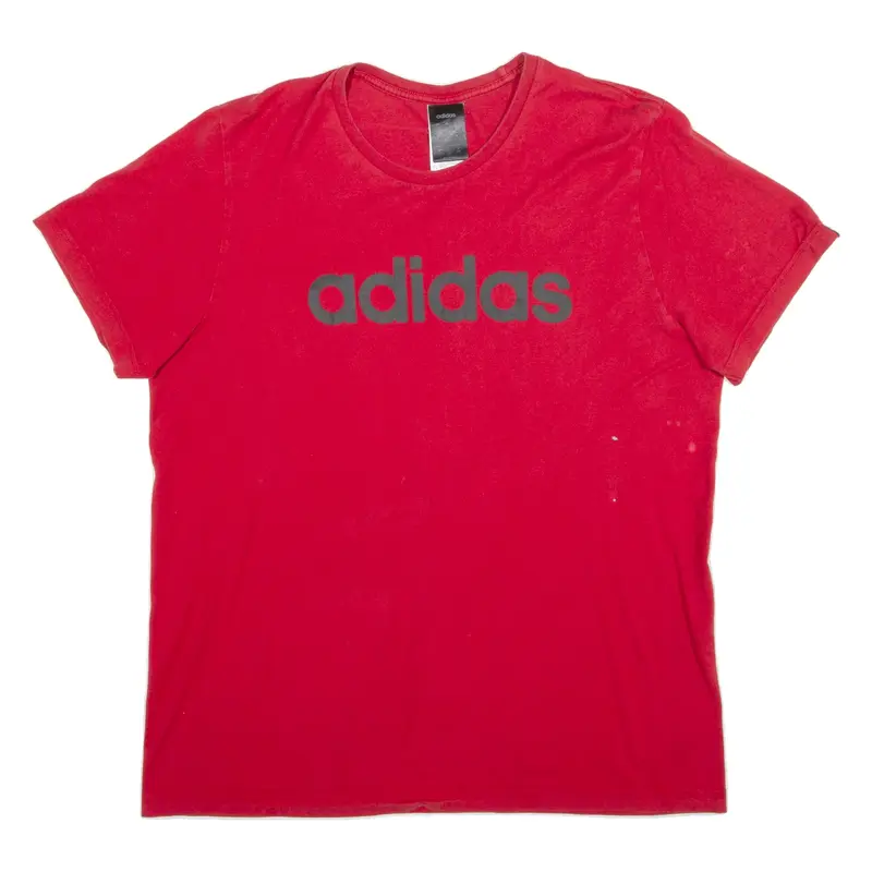 ADIDAS Womens T-Shirt Red L