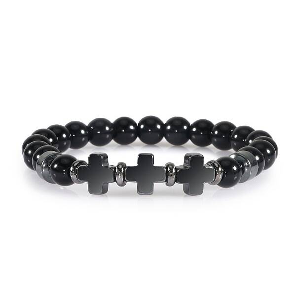 Round Natural Obsidian Beaded Stretch Bracelets