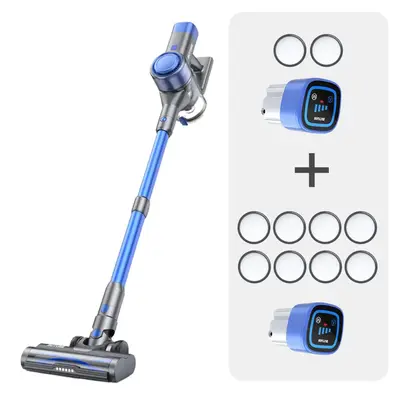 Vacuum Bundle:Buture VC50 Blue Vacuum + 2 Batteries + 10 HEPA Filters