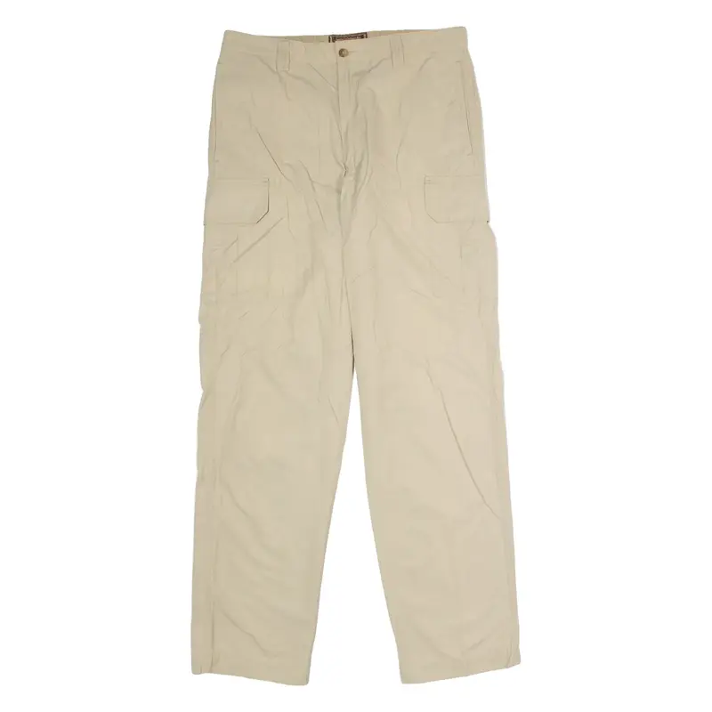 MARLBORO Cargo Mens Trousers Beige Regular Straight W32 L32