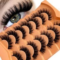 Natural Curl Volume Individual Lashes False Eyelashes, 7 Pairs 8D Curling High Quality Eyelashes, Volumized False Eyelash for...