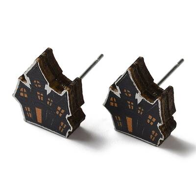 Wood Stud Earrings