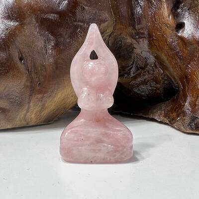Natural Rose Quartz Carved Healing Yoga Goddess Figurines