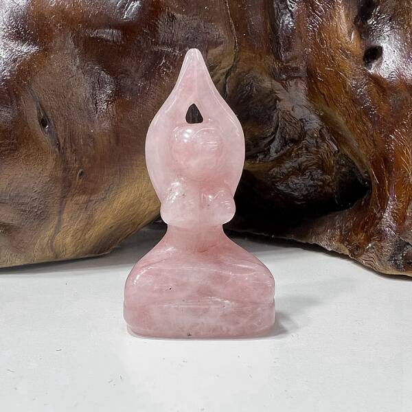 Natural Rose Quartz Carved Healing Yoga Goddess Figurines