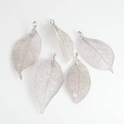 Electroplated Natural Leaf Big Pendants