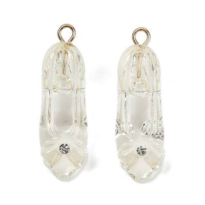 Transparent Resin Rhinestone Pendants