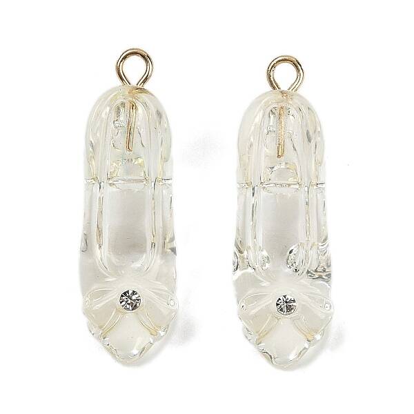 Transparent Resin Rhinestone Pendants