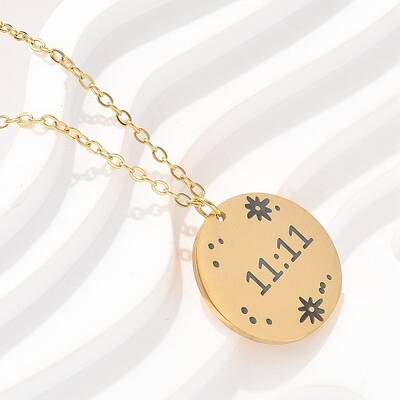 304 Stainless Steel Number 11:11 Pendant Necklaces