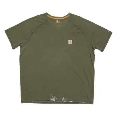 CARHARTT Mens T-Shirt Green Crew Neck 2XL