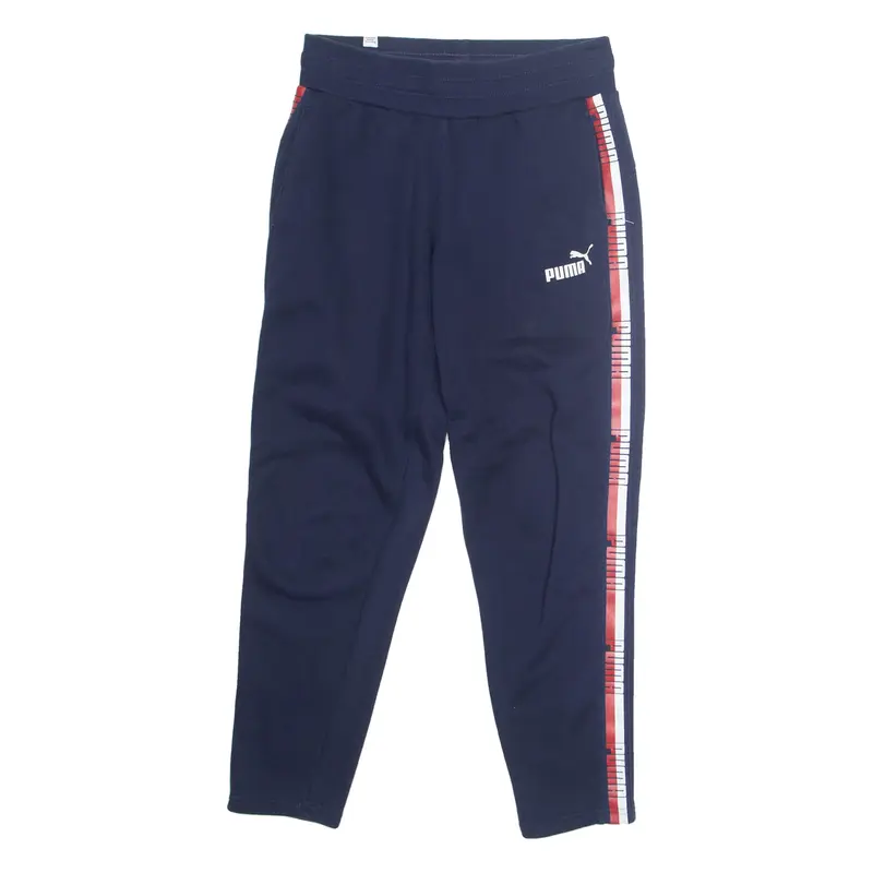 PUMA Womens Track Pants Blue Tapered UK 8 W28 L26