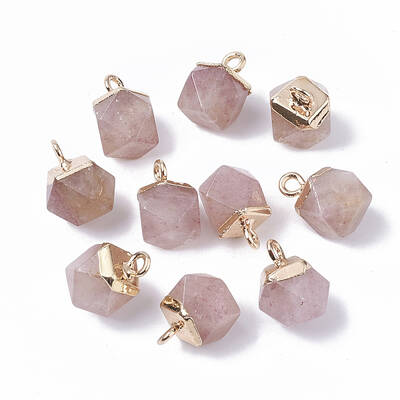 Natural Strawberry Quartz Charms
