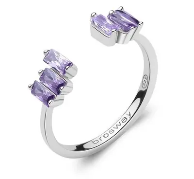 Brosway Fancy Magic Purple Sparkling Open Ring - Size: S (49-52mm)