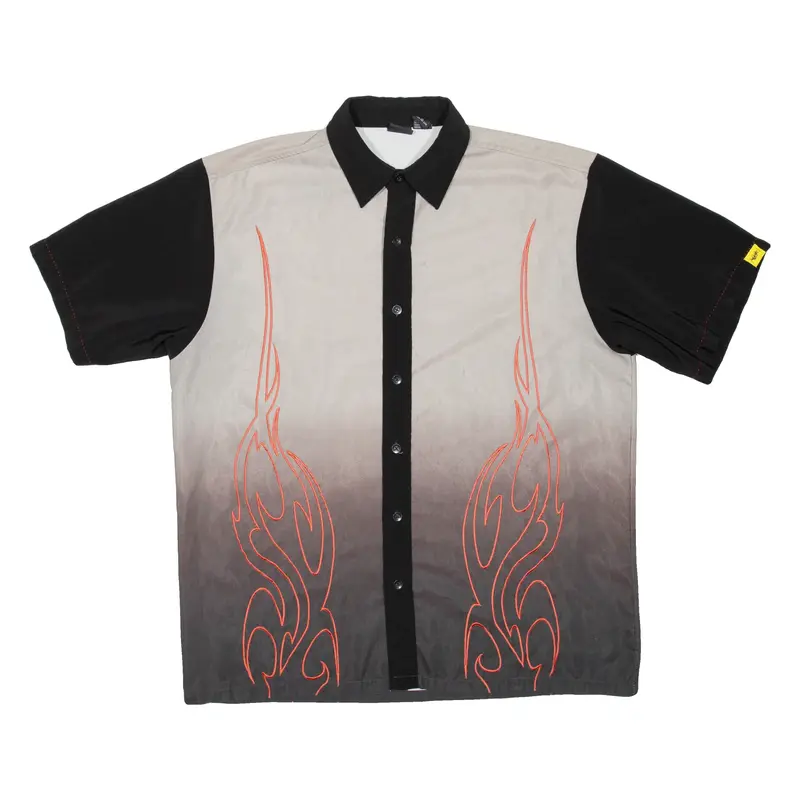 7071 Mens Shirt Black Colourblock L