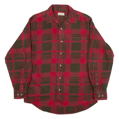 HOBBS CREEK Flannel Shirt Red Check Long Sleeve Mens M