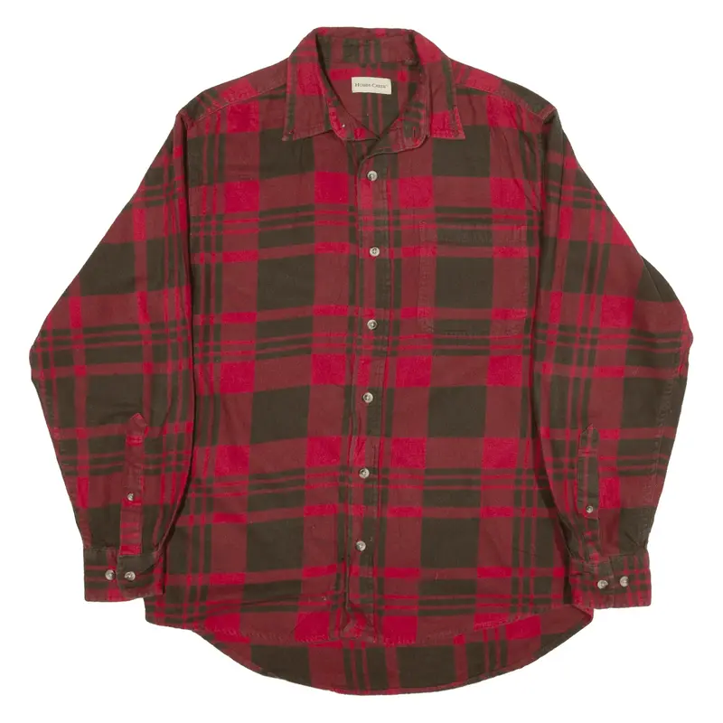 HOBBS CREEK Flannel Shirt Red Check Long Sleeve Mens M