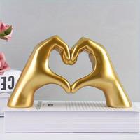Creative Hand & Heart Shaped Statue, 1 Count Modern Desktop Decoration, Home Decor Supplies for Living Room Bedroom Bookshelf...