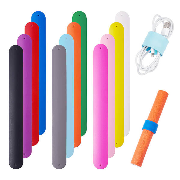 12Pcs 12 Style Silicone Slap Bracelets Set