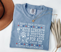 Comfort Colors Liberty and Justice for All Shirts Human Rights Tshirt, 4th of July Equality Tshirt, Resist Tee, Pledge of All...