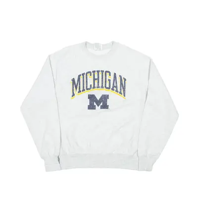 CHAMPION Reverse Weave Michigan Wolverines USA Sweatshirt Grey Mens S