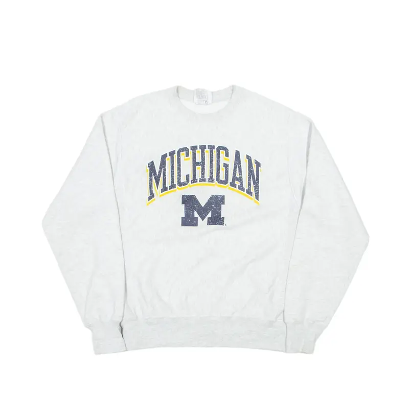 CHAMPION Reverse Weave Michigan Wolverines USA Sweatshirt Grey Mens S