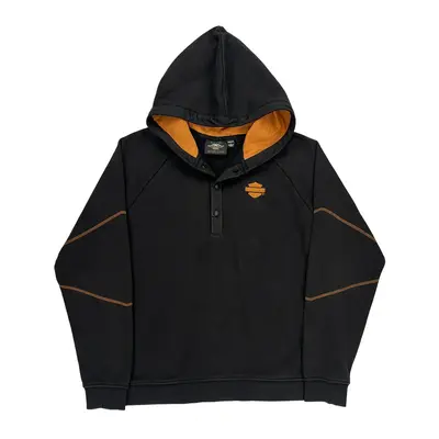 Harley Davidson Hoodie - Large Black Cotton Blend