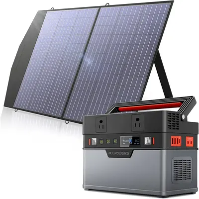 Solar Generator Kit 700W Portable Power Station 100W Solar Panel