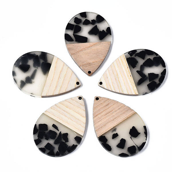 Transparent Resin & Walnut Wood Pendants