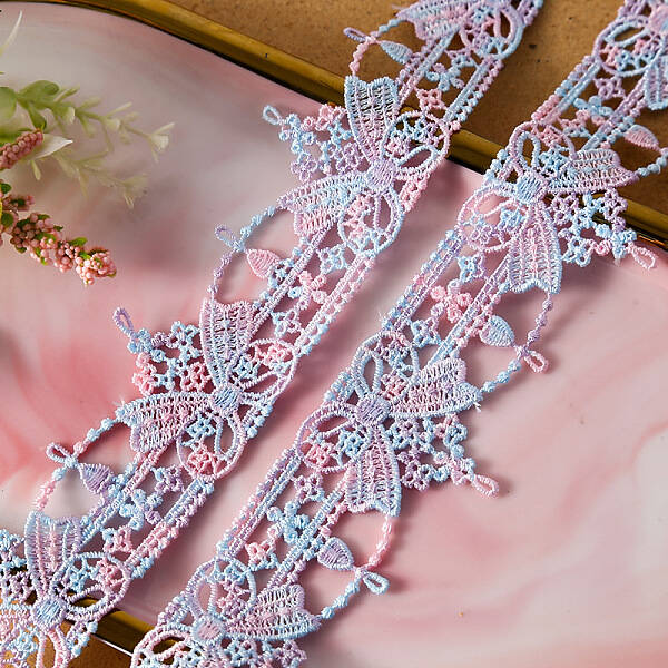 Floral Embroidery Sew on Polyester Ribbon Patches