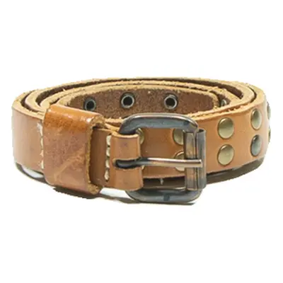 Girls Studded Belt Brown Leather Spotted 33