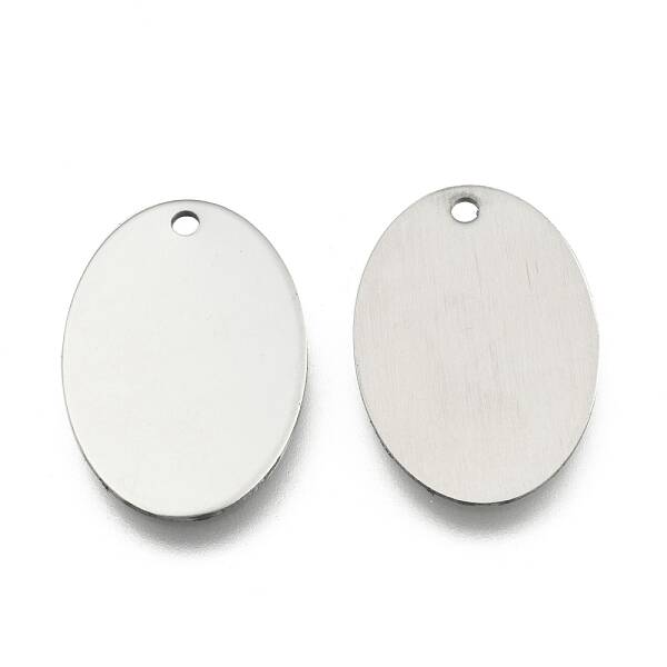 Tarnish Resistant 201 Stainless Steel Oval Stamping Blank Tag Pendants