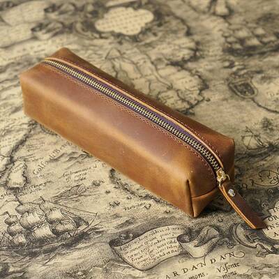 Rectangle Leather Pen Bags