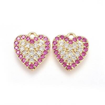 Brass Micro Pave Cubic Zirconia Pendants