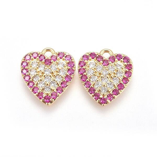 Brass Micro Pave Cubic Zirconia Pendants