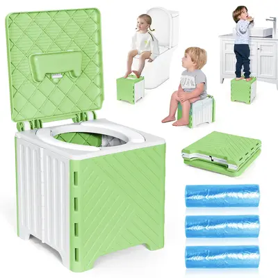 Orzbow Portable Potty for Toddler Travel, Foldable Car Potty with Storage Bag for Kids Boys Girls, 3-in-1 Potty Training Toil...