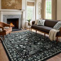 Lahome Area Rugs for Living Room, Botanical Floral Machine Washable Modern Rug, Soft Large Rugs for Bedroom Non-Slip Accent A...