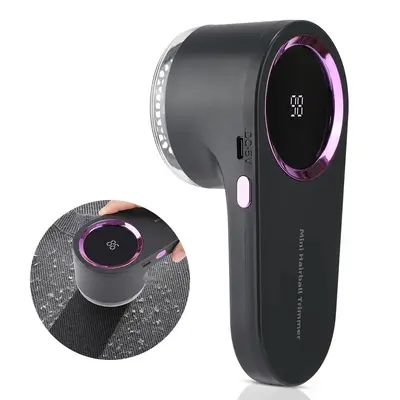 Portable Electric Lint Remover, USB Rechargeable LED Smart Digital Display Lint Ball Trimmer, Household Fabric Shaver for Clo...