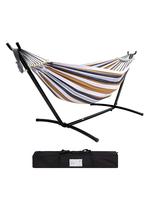 SZHLUX Double Hammock With Stand Included 450lb Capacity Steel Stand, Premium Carry Bag Included And Two Anti Roll Balance Be...