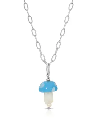 Pliz Necklace | Color: Light Blue | Metal Color: Silver