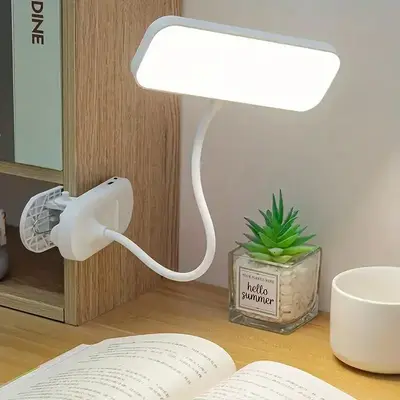 Creative LED Desk Lamp, USB Rechargeable Clip-on Desk Lamp, Flexible Touch 3-speed Dimming Desk Lamp for Bedroom, Living Room...