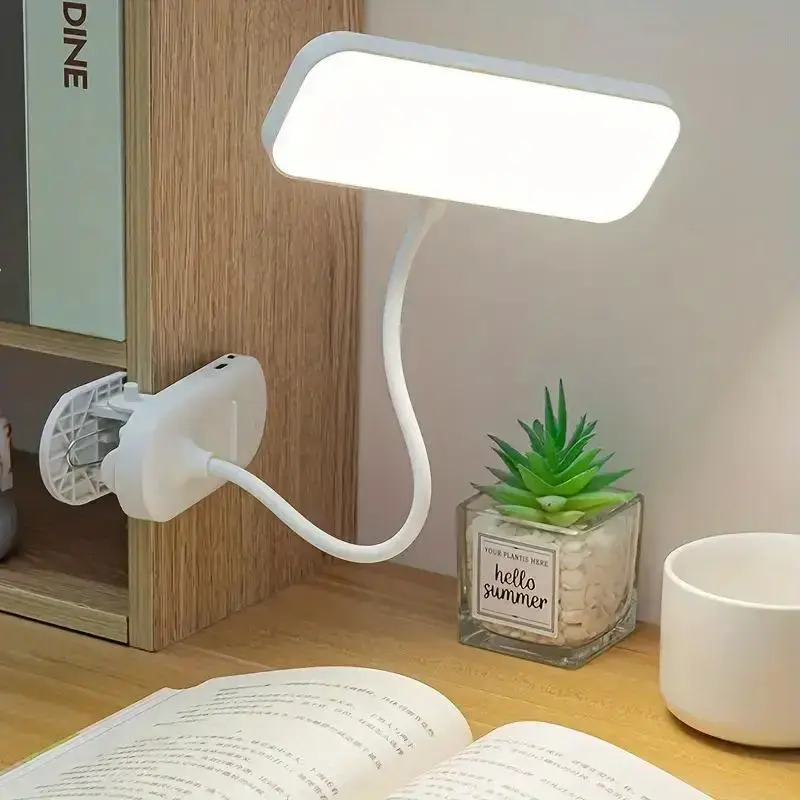 Creative LED Desk Lamp, USB Rechargeable Clip-on Desk Lamp, Flexible Touch 3-speed Dimming Desk Lamp for Bedroom, Living Room...