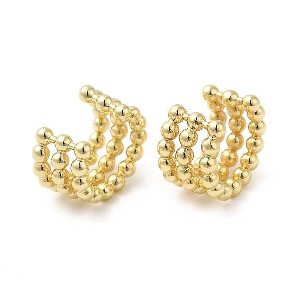 Rack Plating Brass Triple Lines Cuff Earrings
