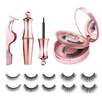 Magnetic Eyelashes & Eyeliner Kit with 5 Pairs Reusable 3d Magnetic False Lashes Extension, No Glue Needed Eye Makeup Kit for...