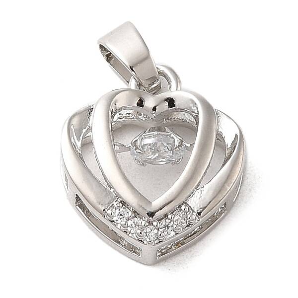 Brass Micro Pave Clear Cubic Zirconia Pendants